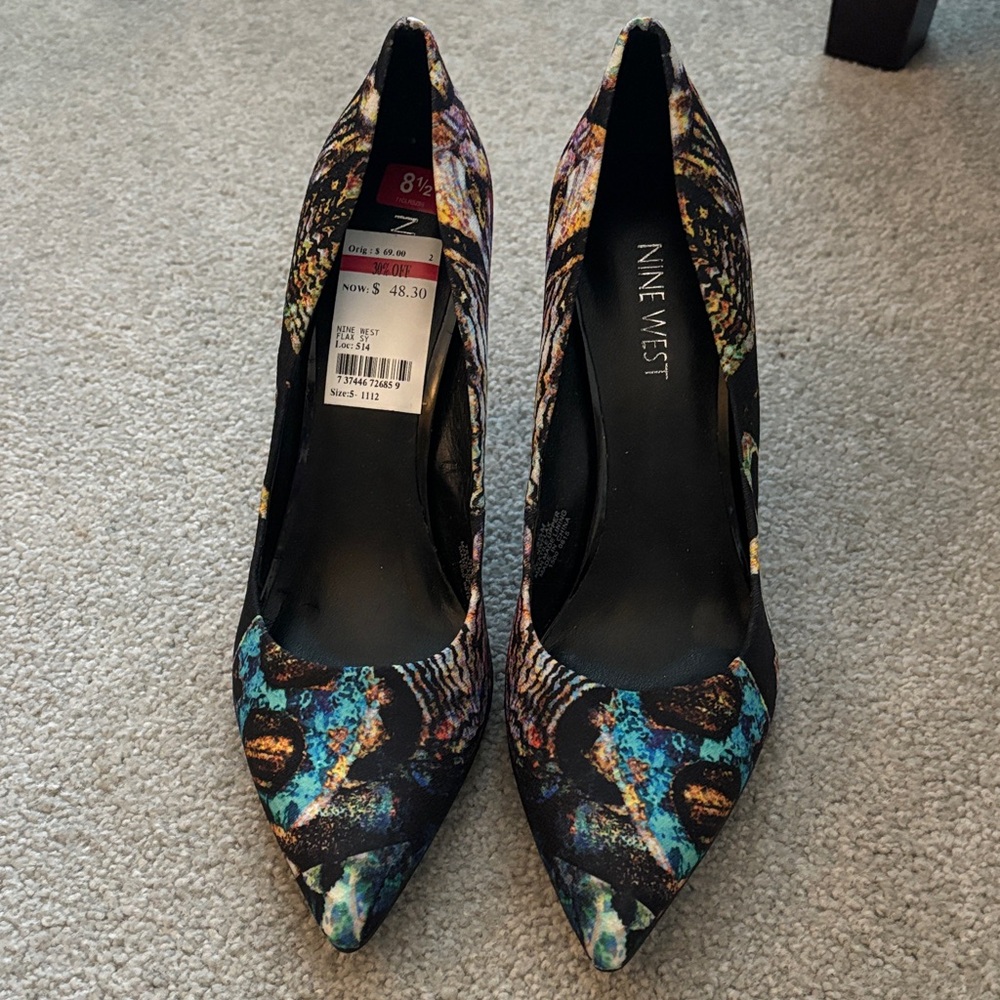 Nine West Multicolor Patterned Pointed-Toe Pumps